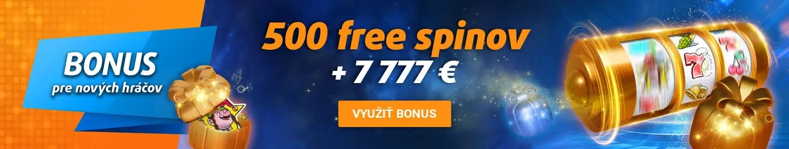 Bonus pre nových hráčov: 500 free spinov a 7 777 eur